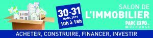 Bannière salon de l'immobilier mulhouse 2019 30 et 31 mars IDRE immobilier desaulles